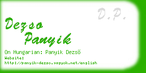 dezso panyik business card