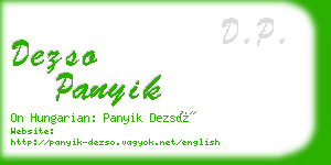 dezso panyik business card